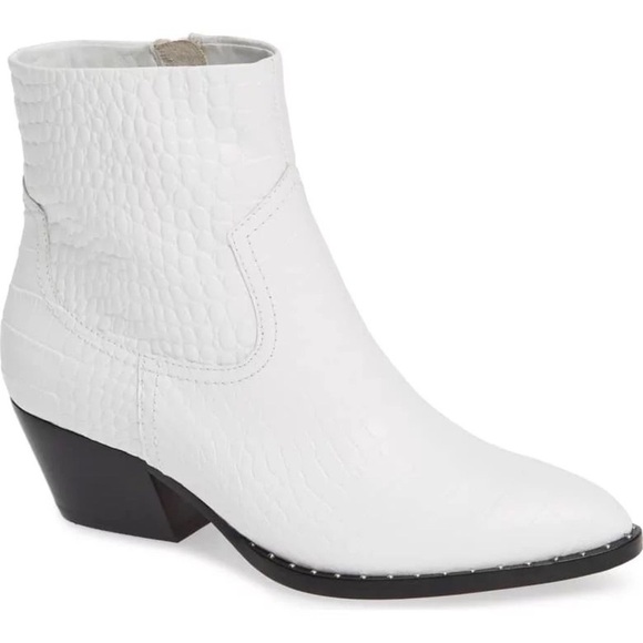 Something Navy Wesley White Cowboy Booties 7.5 - Picture 1 of 15